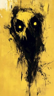 恐怖黄调幽灵形象插画