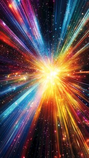 炫彩宇宙光线爆发景象