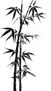 水墨风竹子插画