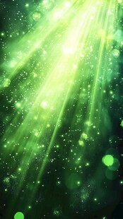 梦幻绿光芒效背景图