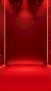 红色舞台灯光背景图