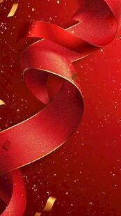 红色飘带喜庆背景图