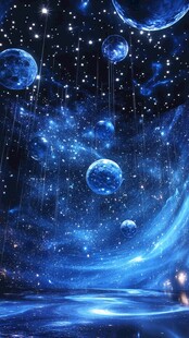 梦幻蓝色宇宙星空场景
