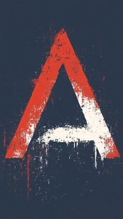 复古风红色字母A艺术图案