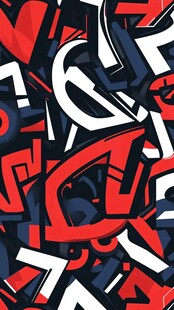 多彩字母抽象艺术图案