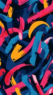 抽象多彩笔触图案纹理