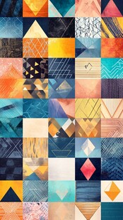几何图案拼接多彩艺术背景
