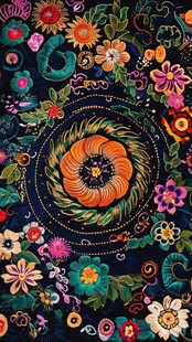 绚丽多彩花卉图案纹理