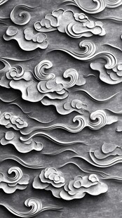 中式云纹浮雕图案