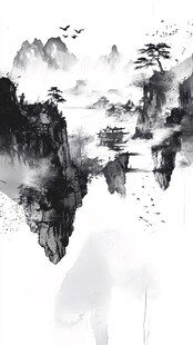 水墨山水意境图