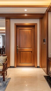 中式风格木质入户门设计