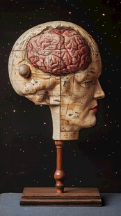 复古人脑解剖模型展示