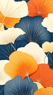 秋日银杏叶绚丽图案