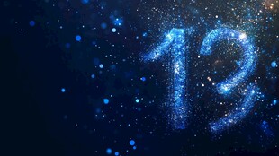 梦幻蓝色粒子数字12