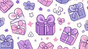 梦幻礼品盒与装饰图案