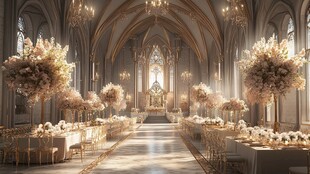 欧式教堂浪漫奢华婚礼场景