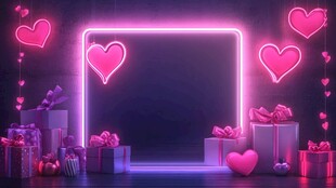 浪漫霓虹爱心礼品展示区