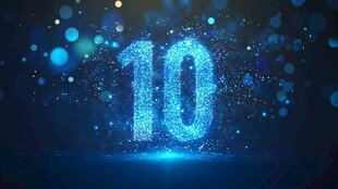 蓝色粒子10数字特效背景