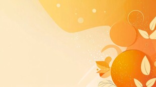 秋日橘色梦幻背景插画