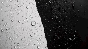 黑白雨滴特写画面
