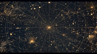 璀璨星空下的宇宙星图