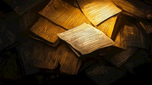 古籍书卷 暖光下的岁月痕迹