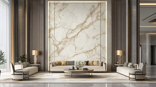奢华大理石背景墙客厅设计