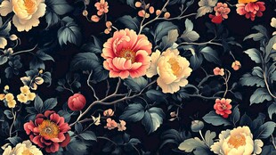 复古繁花图案背景