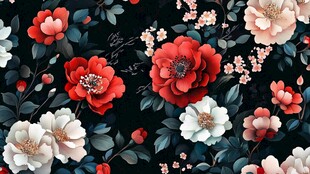 复古花卉图案 繁花似锦