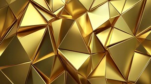 金色立体几何多边形背景