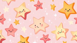 可爱笑脸星星卡通图案