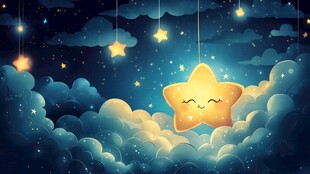 梦幻夜空下的微笑星星