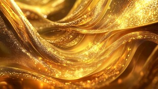 金色流动炫光质感背景图