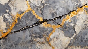 灰色大理石纹理带金黄裂纹