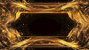 金色流体边框抽象背景图