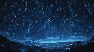 梦幻星空下的静谧山川