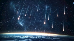 璀璨流星划过浩瀚宇宙