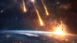 流星划过浩瀚宇宙天际