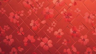 红色繁花背景纹理图案