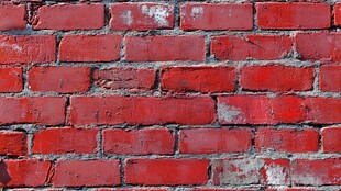红色砖墙纹理特写
