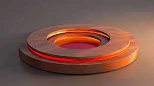 木质发光环形结构展示