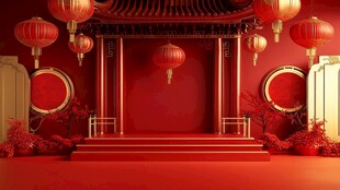 中式喜庆场景布置