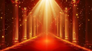 梦幻金色光柱罗马柱通道