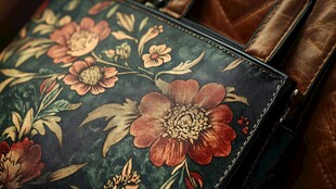 复古花卉图案精致手提包