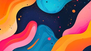 梦幻流体色彩抽象艺术画面