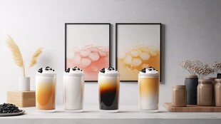 多样美味奶茶饮品展示