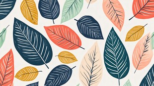 多彩树叶无缝图案背景