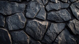 黑色石块拼接墙面纹理