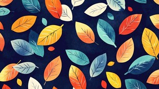 多彩秋叶图案背景