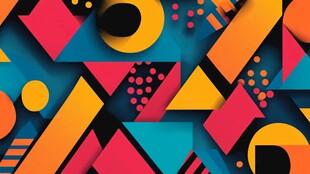 多彩几何图案构成的视觉盛宴